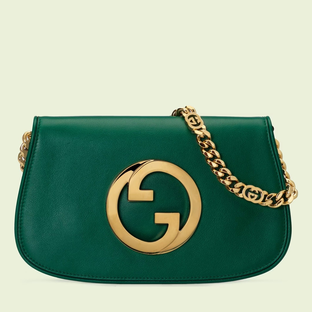 Gucci Blondie Small Shoulder Bag in Green Calf Leather GGBS10123