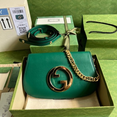 Gucci Blondie Small Shoulder Bag in Green Calf Leather GGBS10123