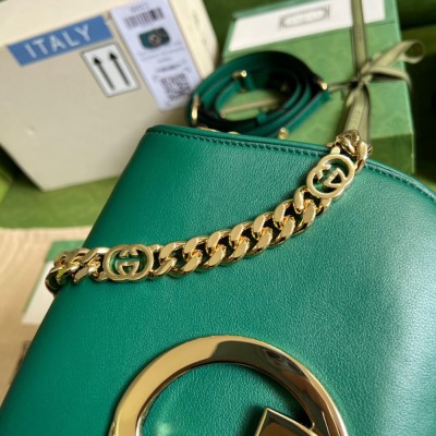 Gucci Blondie Small Shoulder Bag in Green Calf Leather GGBS10123