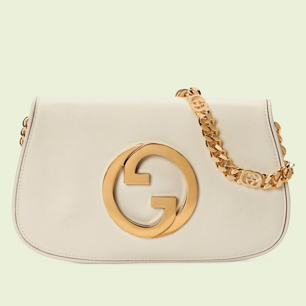 Gucci Blondie Small Shoulder Bag in White Calf Leather GGBS10124