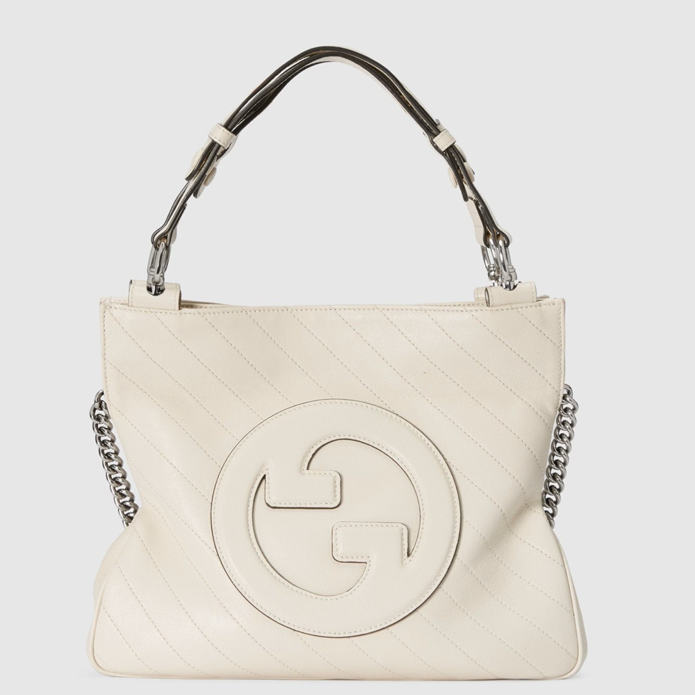 Gucci Blondie Small Tote Bag in White Calfskin GGBS10140