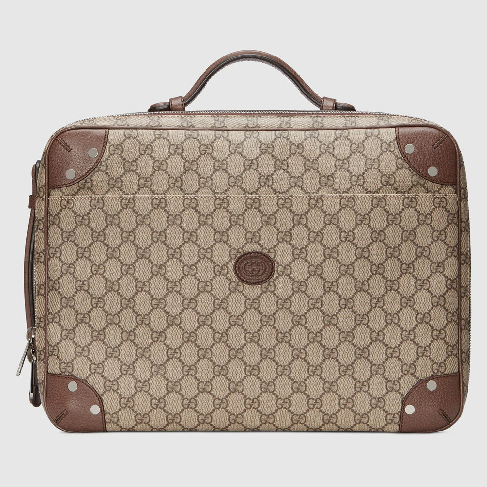 Gucci Briefcase Bag in Beige GG Supreme Canvas GGBS10141