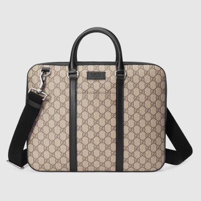 Gucci Briefcase in Beige GG Supreme Canvas GGBS10143