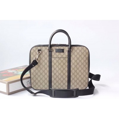 Gucci Briefcase in Beige GG Supreme Canvas GGBS10143