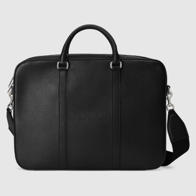 Gucci Business Bag in Black Leather with Gucci Logo GGBS10147