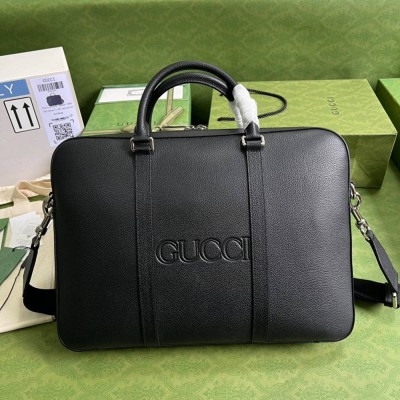 Gucci Business Bag in Black Leather with Gucci Logo GGBS10147