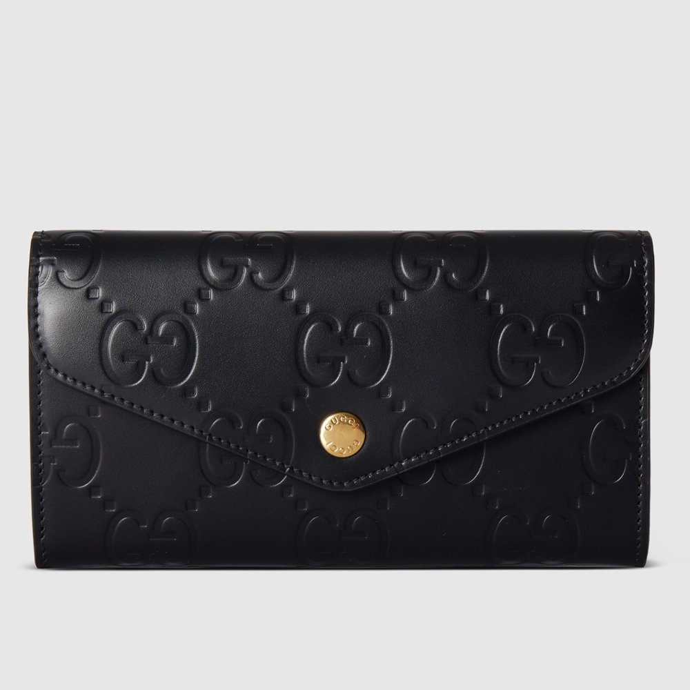 Gucci Continental Wallet in Black GG Leather GGBS10982