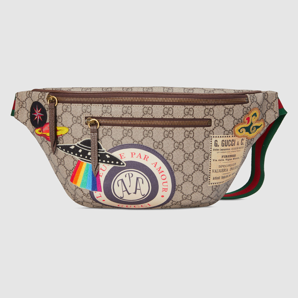 Gucci Courrier Belt Bag in Beige GG Supreme Canvas GGBS10085