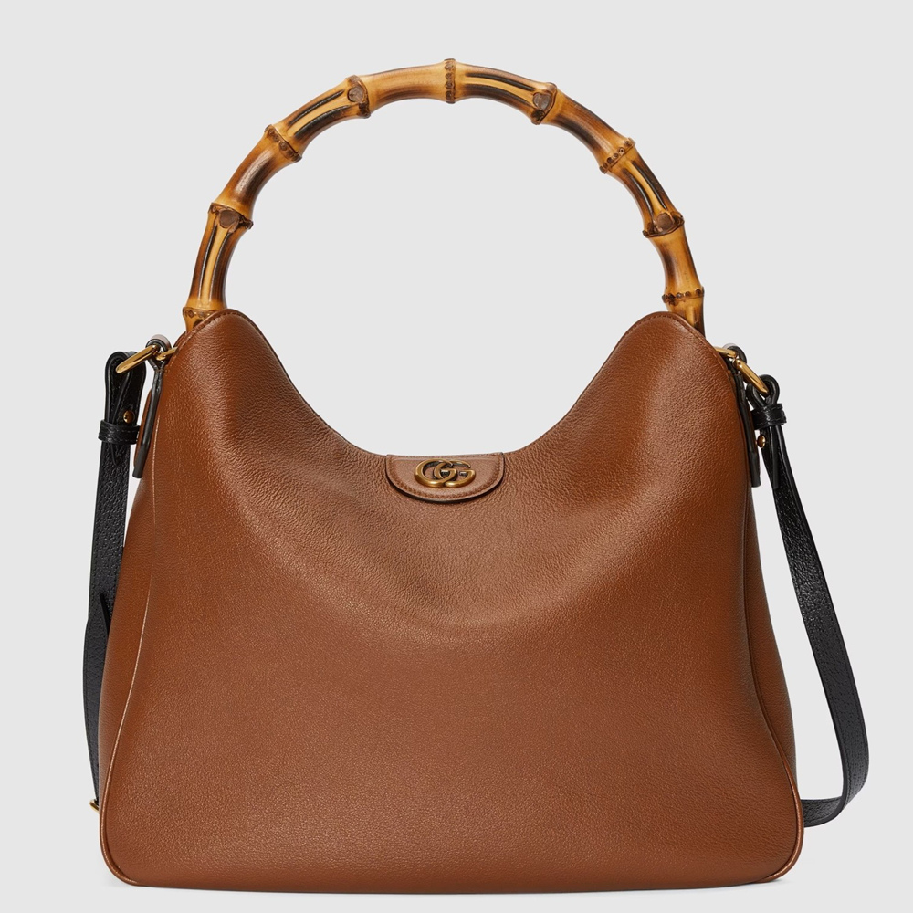 Gucci Diana Large Shoulder Bag in Brown Cuir Leather GGBS10168