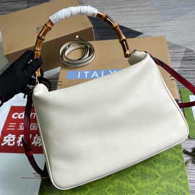 Gucci Diana Large Shoulder Bag in White Cuir Leather GGBS10169