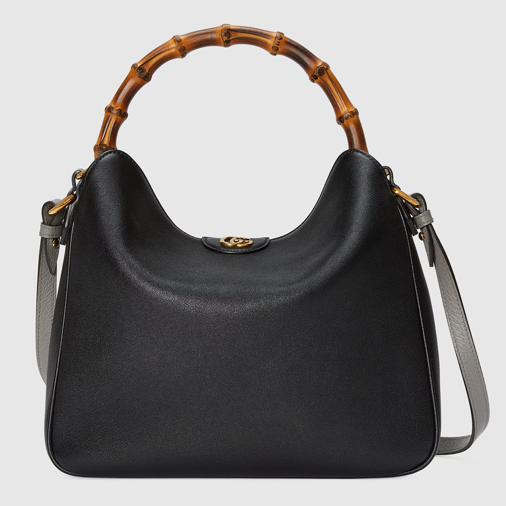 Gucci Diana Medium Shoulder Bag in Black Cuir Leather GGBS10170