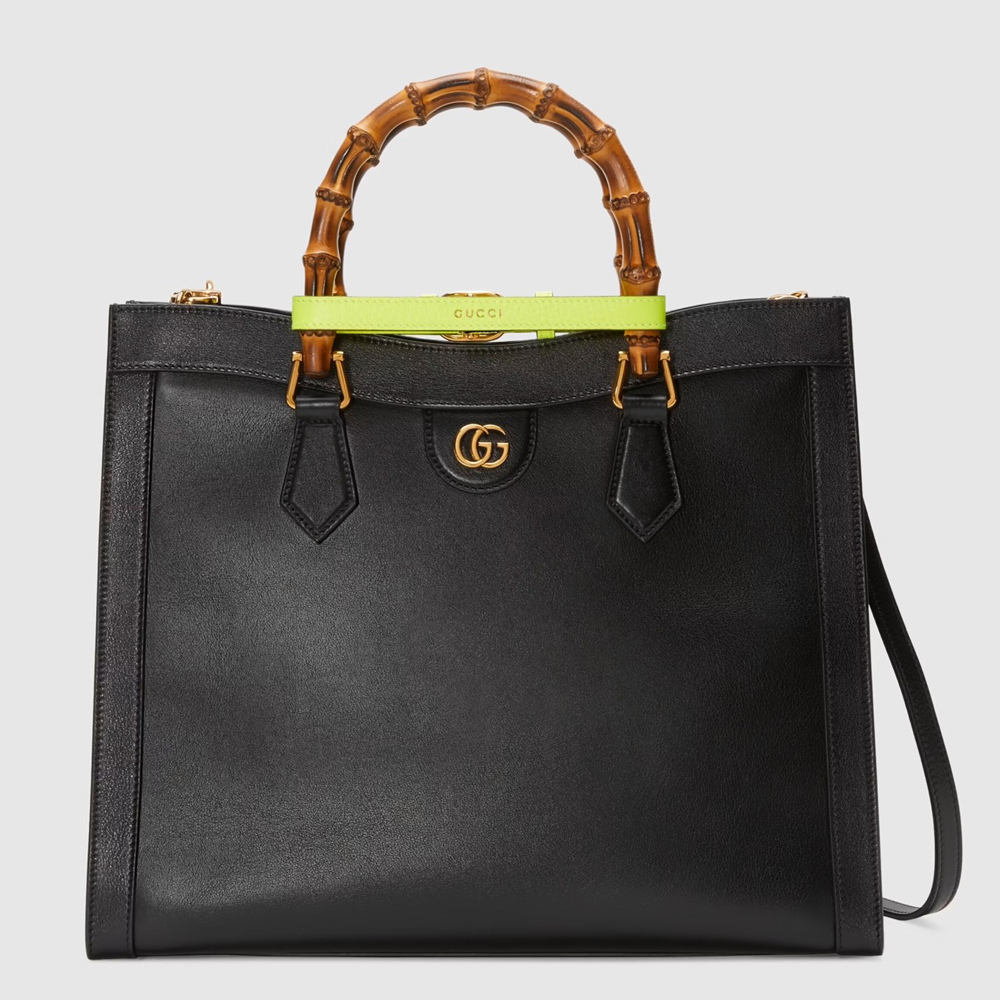 Gucci Diana Medium Tote Bag in Black Leather GGBS10884