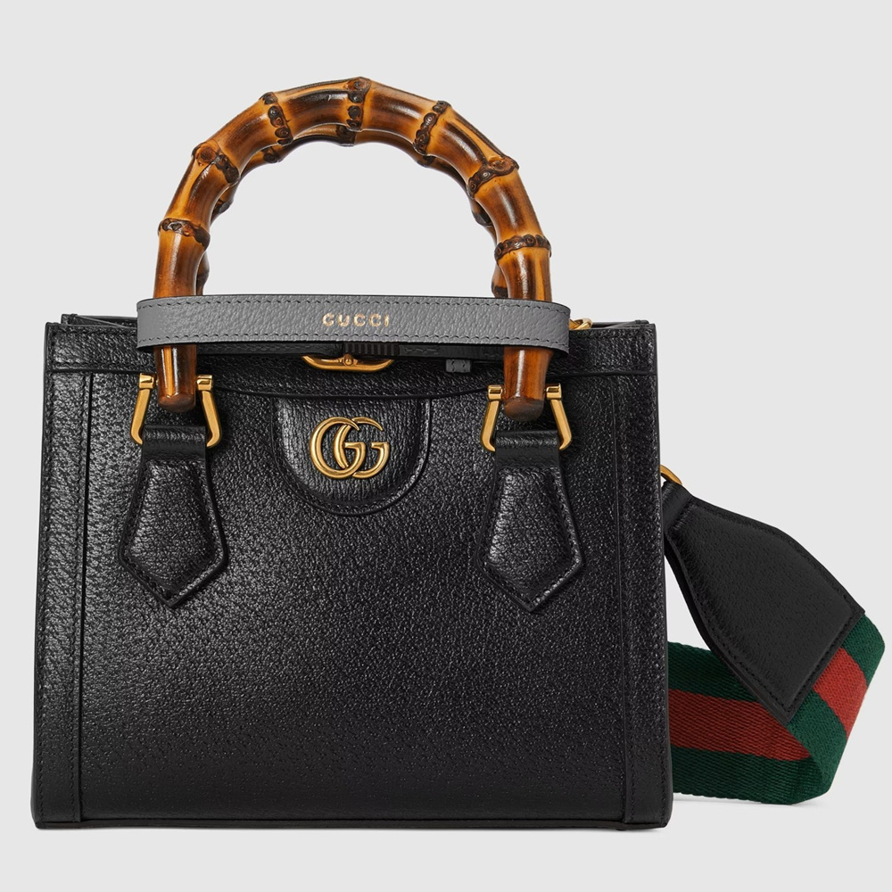 Gucci Diana Mini Tote Bag in Black Calfskin GGBS10176