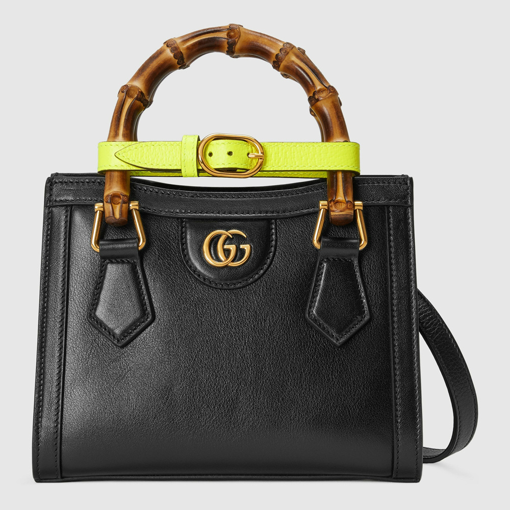 Gucci Diana Mini Tote Bag in Black Leather GGBS10177