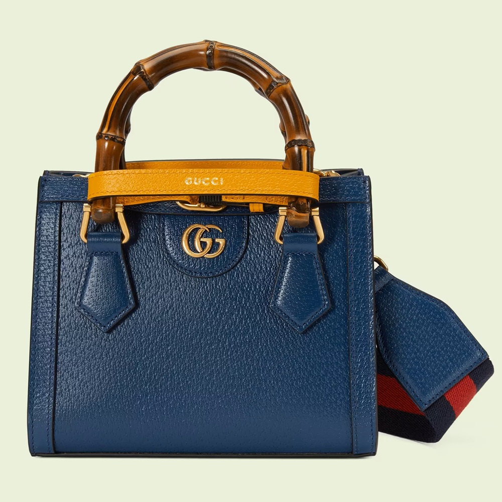 Gucci Diana Mini Tote Bag in Blue Calfskin GGBS10178