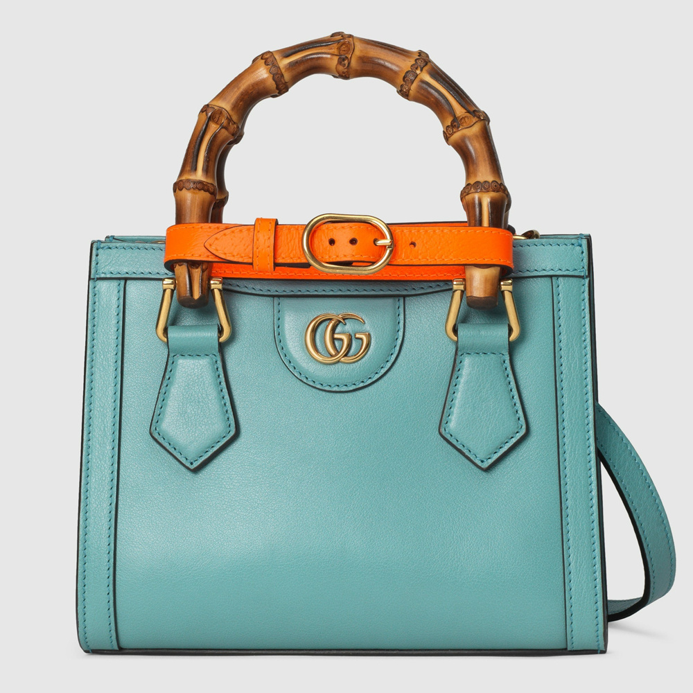 Gucci Diana Mini Tote Bag in Blue Leather GGBS10179