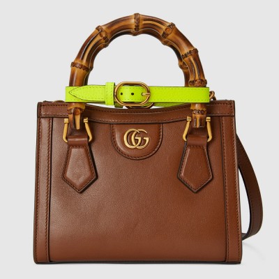 Gucci Diana Mini Tote Bag in Brown Leather GGBS10181