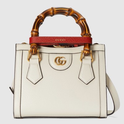 Gucci Diana Mini Tote Bag in White Calfskin GGBS10189