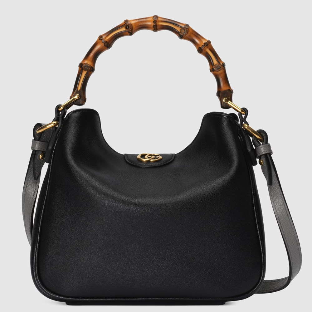 Gucci Diana Small Shoulder Bag in Black Cuir Leather GGBS10173