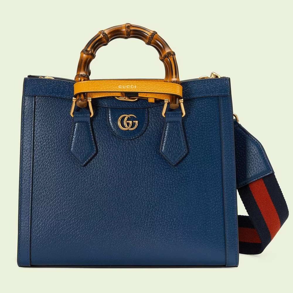 Gucci Diana Small Tote Bag in Blue Calfskin GGBS10194