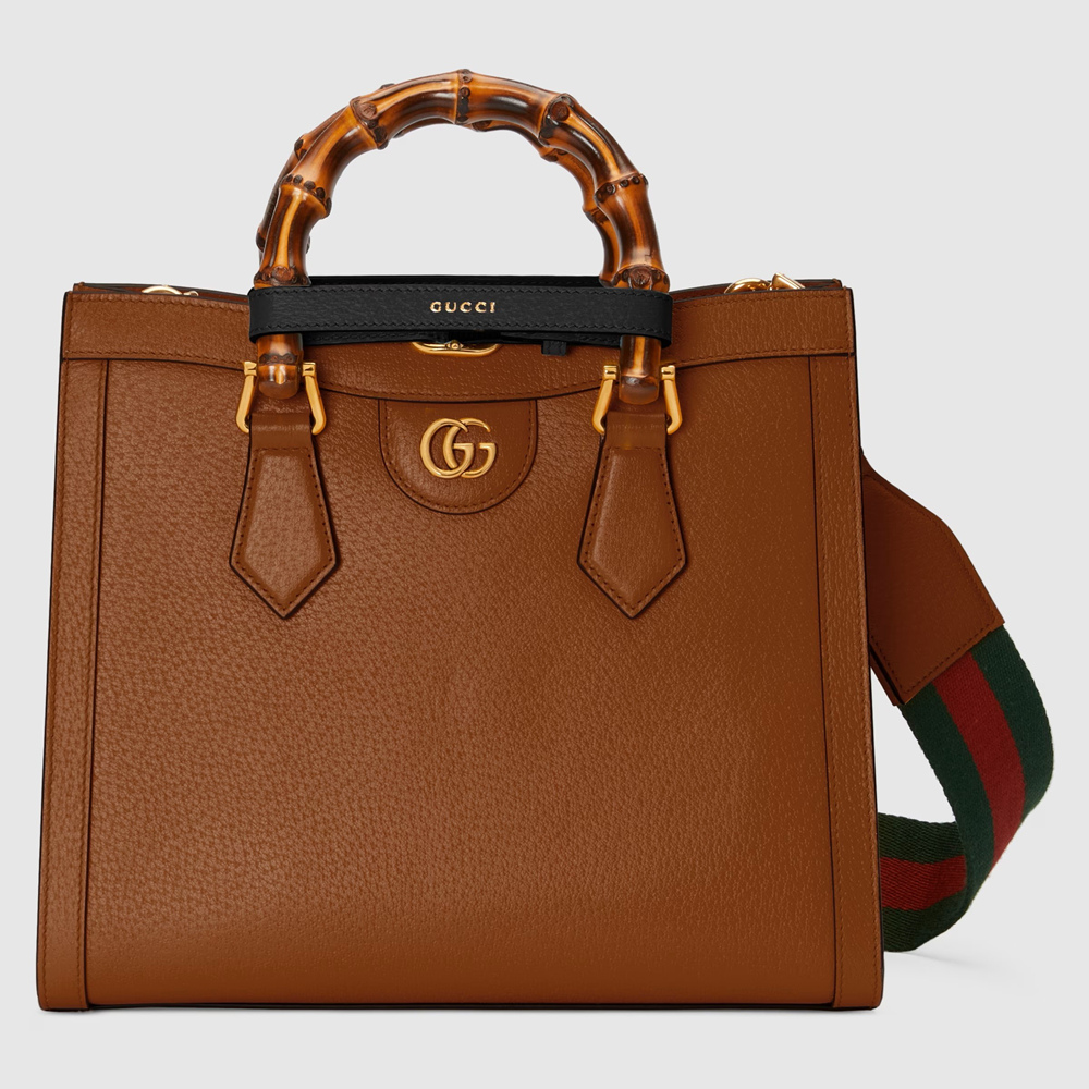 Gucci Diana Small Tote Bag in Brown Calfskin GGBS10195