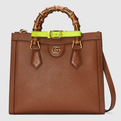 Gucci Diana Small Tote Bag in Brown Leather GGBS10197