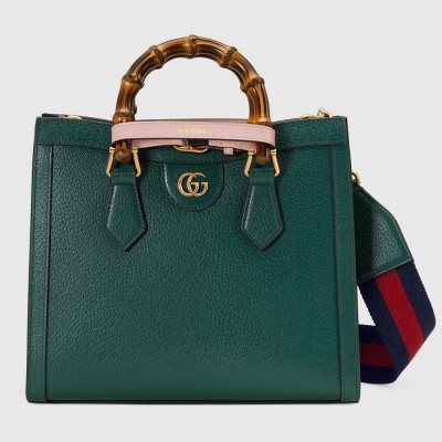 Gucci Diana Small Tote Bag in Green Calfskin GGBS10198