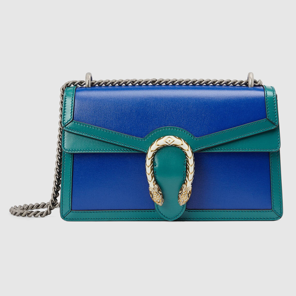 Gucci Dionysus Bicolor Small Shoulder Bag in Blue Leather GGBS10215