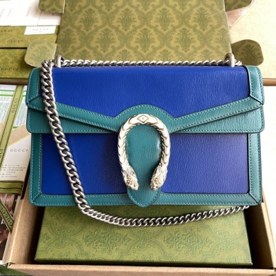 Gucci Dionysus Bicolor Small Shoulder Bag in Blue Leather GGBS10215