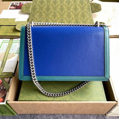 Gucci Dionysus Bicolor Small Shoulder Bag in Blue Leather GGBS10215