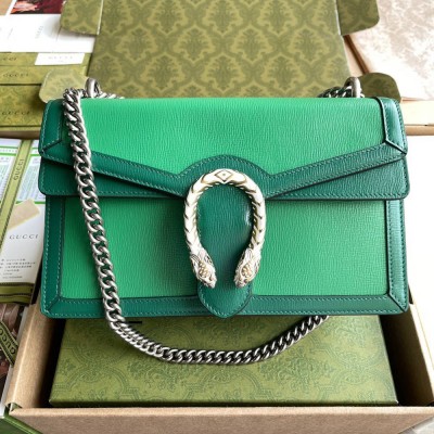 Gucci Dionysus Bicolor Small Shoulder Bag in Green Leather GGBS10216