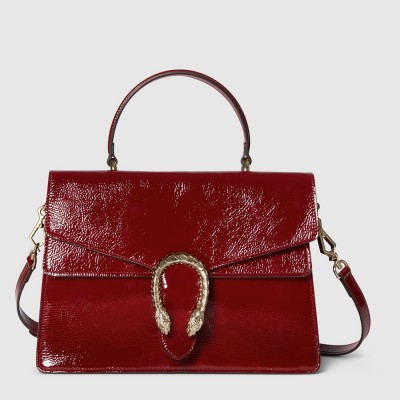 Gucci Dionysus Medium Top Handle Bag in Red Patent Leather GGBS10852