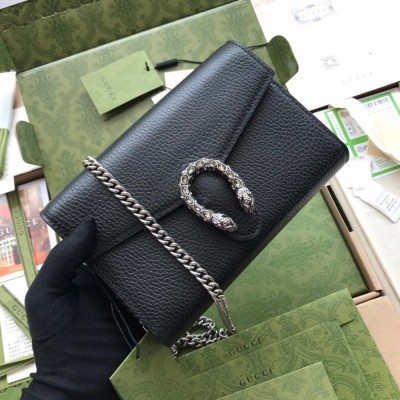 Gucci Dionysus Mini Chain Wallet in Black Leather GGBS10923