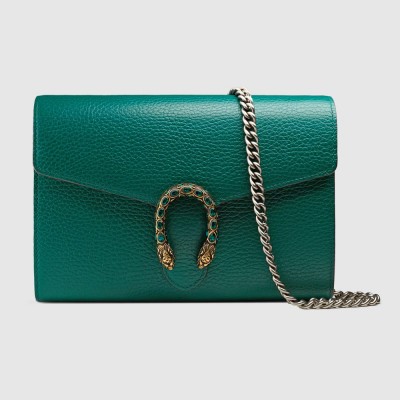 Gucci Dionysus Mini Chain Wallet in Green Leather GGBS10927