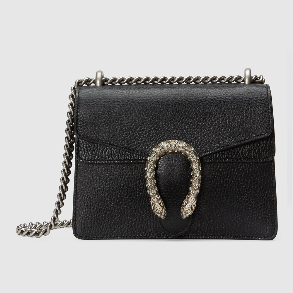 Gucci Dionysus Mini Shoulder Bag in Black Leather GGBS10220