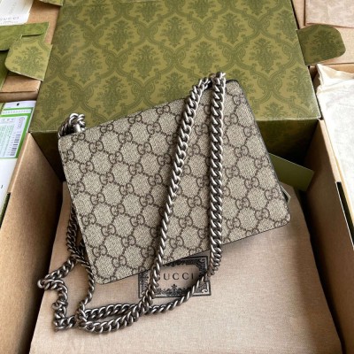 Gucci Dionysus Mini Shoulder Bag in GG Canvas with Black Suede GGBS10222