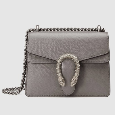 Gucci Dionysus Mini Shoulder Bag in Grey Leather GGBS10226