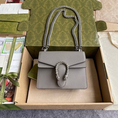 Gucci Dionysus Mini Shoulder Bag in Grey Leather GGBS10226