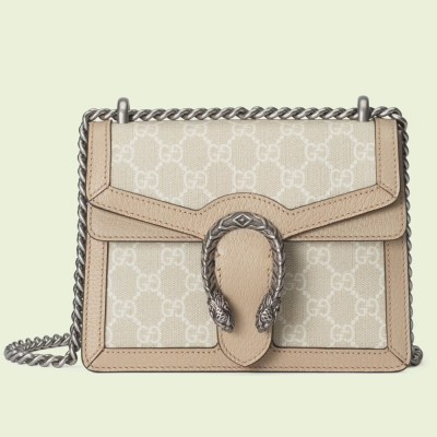 Gucci Dionysus Mini Shoulder Bag in White GG Supreme Canvas GGBS10227