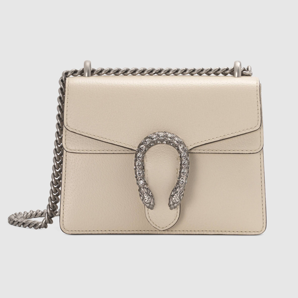 Gucci Dionysus Mini Shoulder Bag in White Leather GGBS10228