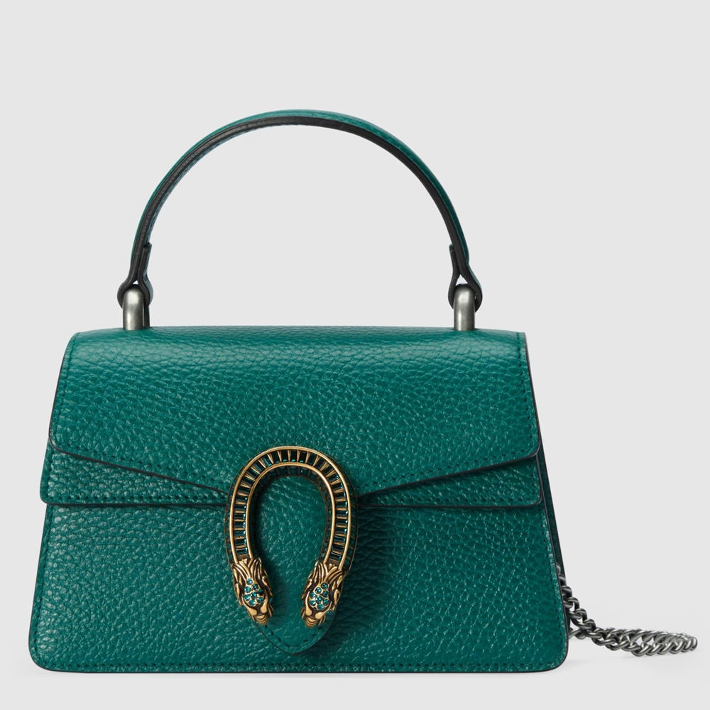 Gucci Dionysus Mini Top Handle Bag in Green Leather GGBS10249