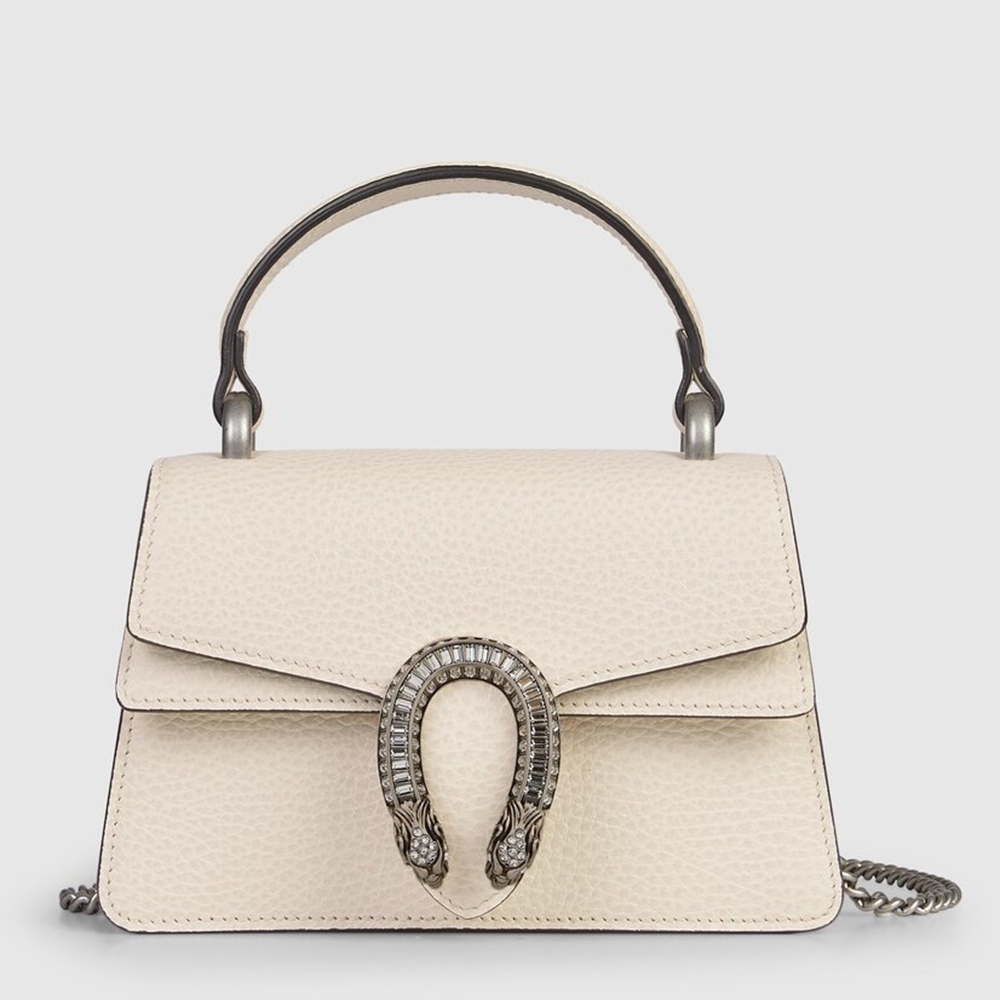 Gucci Dionysus Mini Top Handle Bag in White Leather GGBS10251