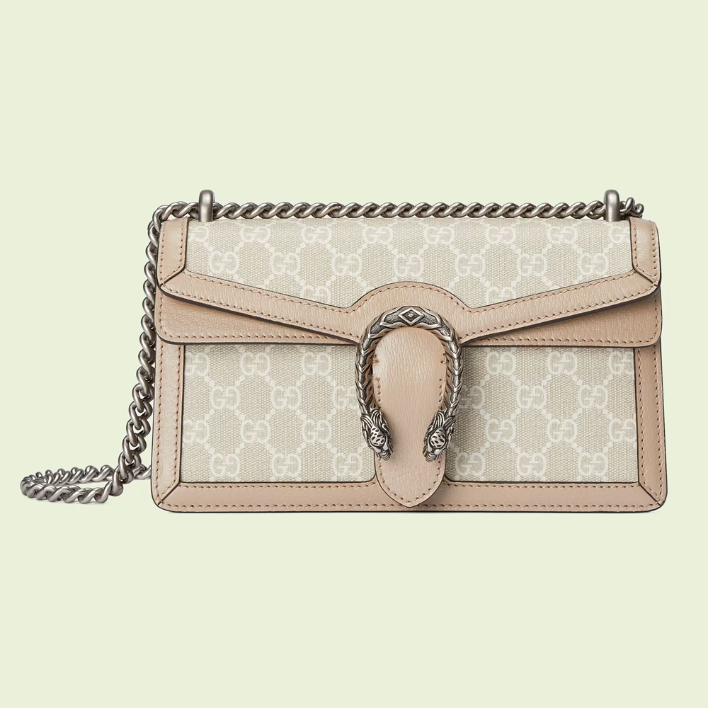 Gucci Dionysus Small Rectangular Bag in White GG Supreme Canvas GGBS10437