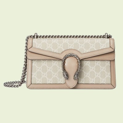 Gucci Dionysus Small Rectangular Bag in White GG Supreme Canvas GGBS10437