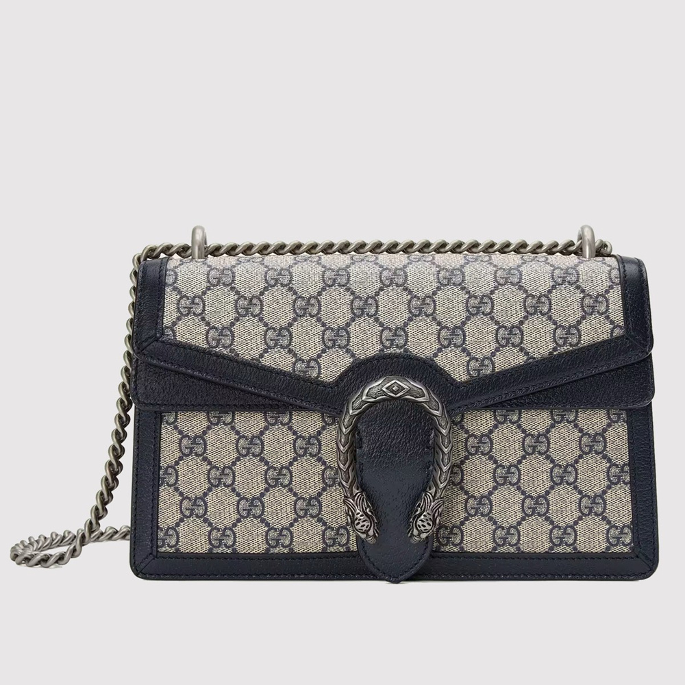 Gucci Dionysus Small Shoulder Bag in Blue GG Supreme Canvas GGBS10233