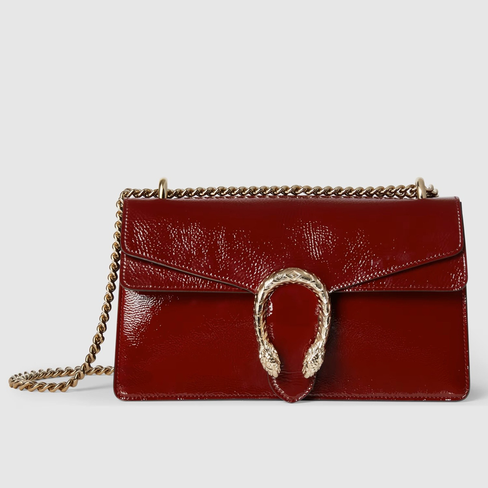 Gucci Dionysus Small Shoulder Bag in Red Patent Leather GGBS10242