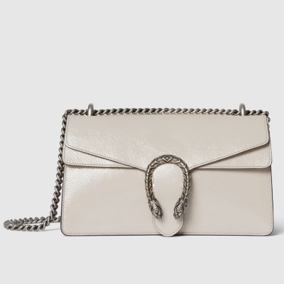 Gucci Dionysus Small Shoulder Bag in White Patent Leather GGBS10244