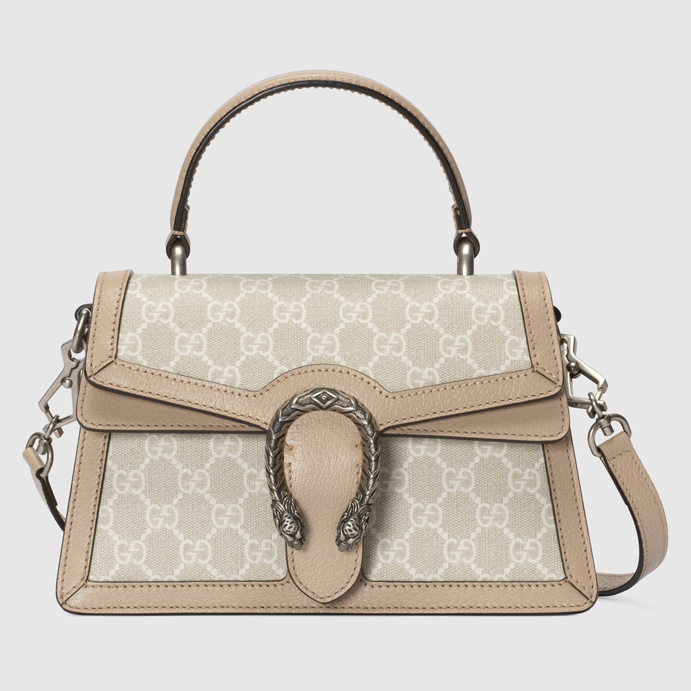 Gucci Dionysus Small Top Handle Bag in White GG Supreme Canvas GGBS10255