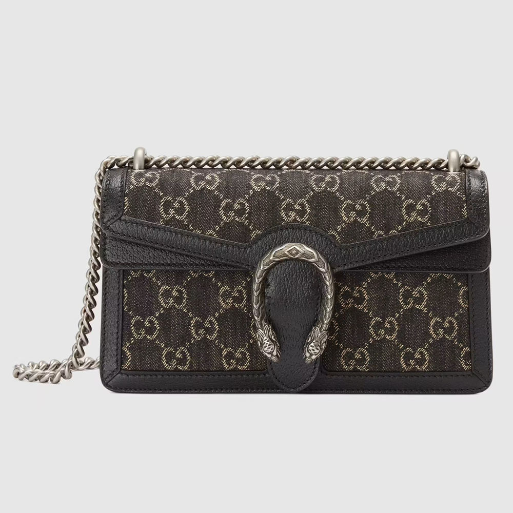 Gucci Dionysus Small rectangular Bag in Black GG Denim GGBS10205