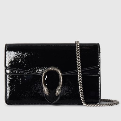 Gucci Dionysus Super Mini Bag in Black Patent Leather GGBS10637